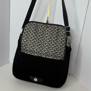 Vera Bradley Microfiber Hipster Crossbody Purse Black